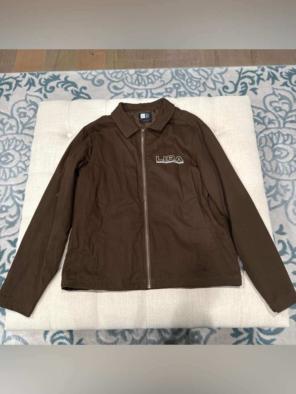 Lira Brown Lightweight Zip-Front Shirt Jacket